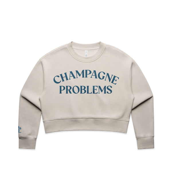 Champagne Problems Crop Crewneck