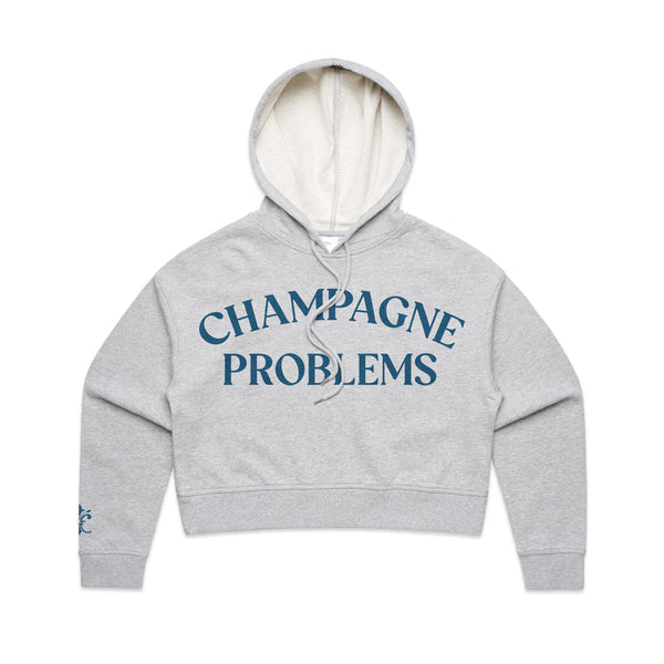 Champagne Problems Crop Hoodie